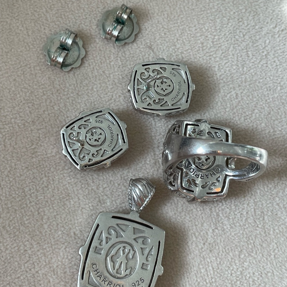 CHARRIOL Citrine JEWELRY SET- PENDENT, EARRINGS AND RING - Picture 6 of 9